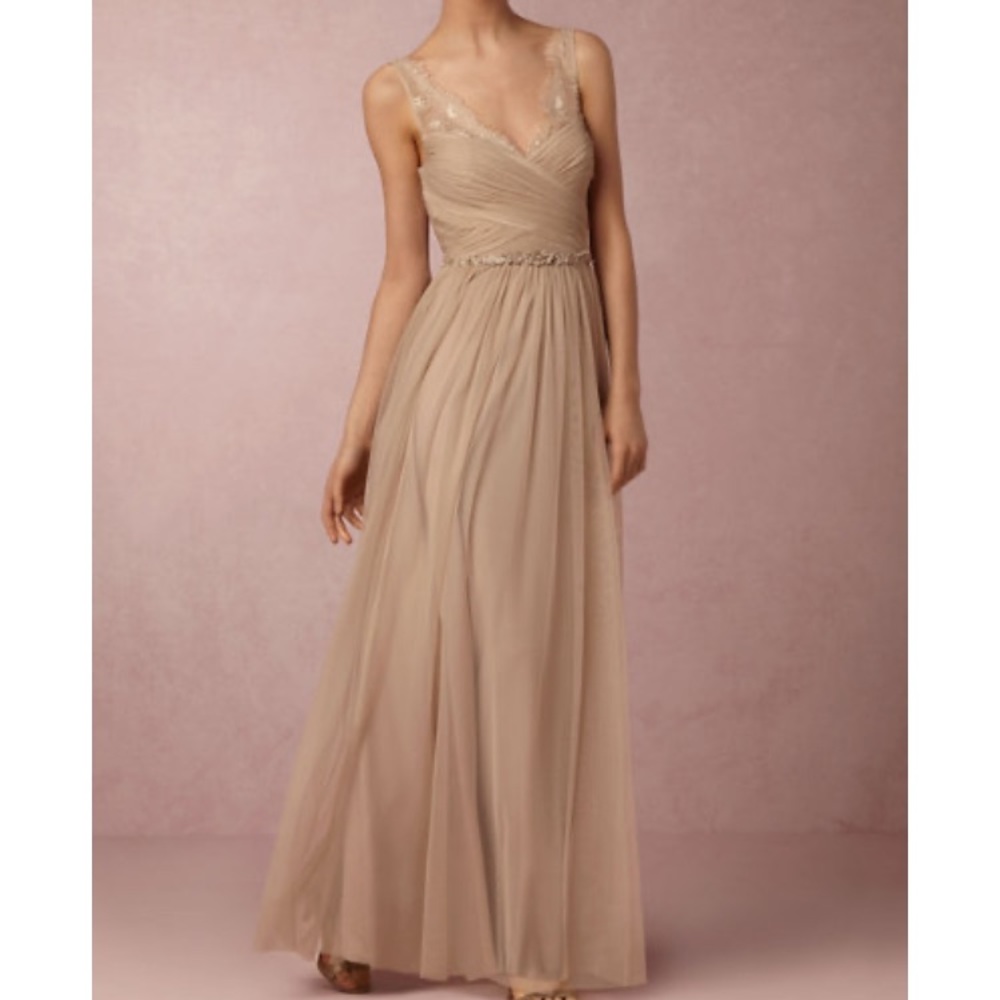 Anthropologie BHLDN Nude Bridesmaid beige cream
